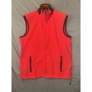 Polo Golf Ralph Lauren Vest Men's Sz Large Red Black Logo Full Zip Outdoors